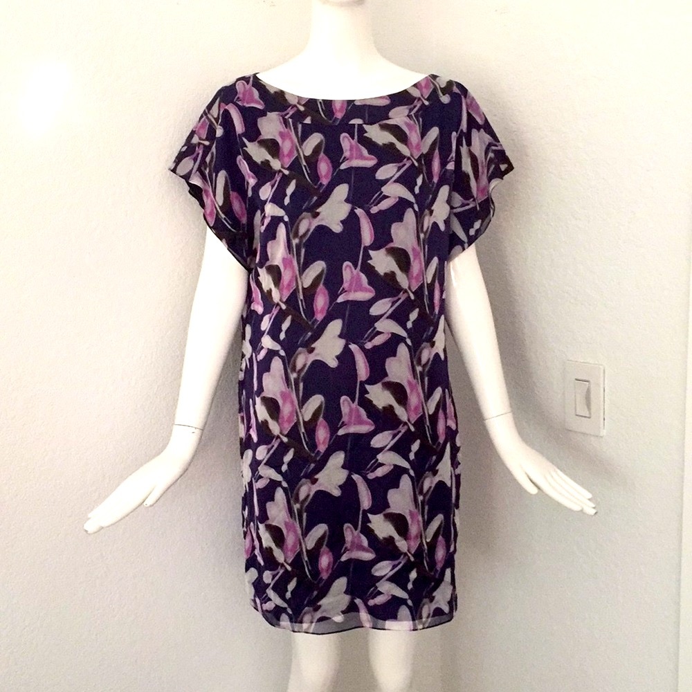 Adam floral print silk shift dress